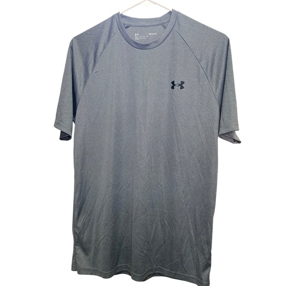 Under Armour Mens Gray Short Sleeve Loose Fit Athletic T-Shirt - Picture 1 of 4
